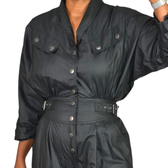 Rebecca Minkoff Jumpsuit Black Parachute Moto Biker Cotton Ripstop Flightsuit XS - Picture 8 of 16